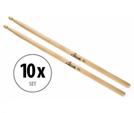 10 Paia Bacchette XDrum 5A Punta in Legno Offerta Lampo