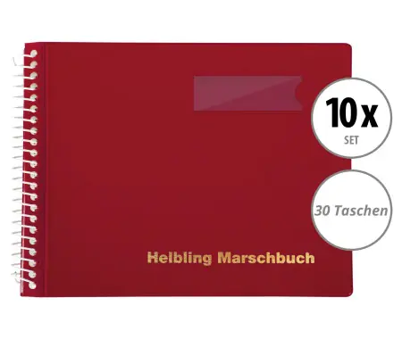 Spedito Oggi Helbling BMR30 Libro Marcia rosso 30 tasche set da 10