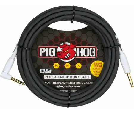 Pig Hog Hex Series Silent Cavo 5,6m Angolato Grey Esclusivo