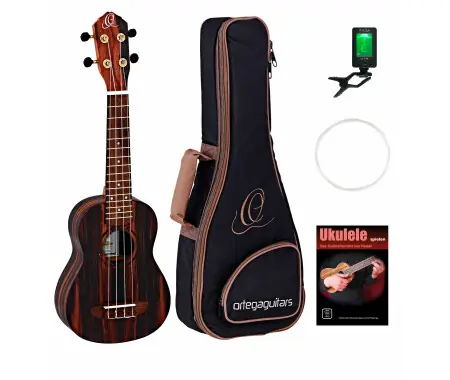 Promozione Esclusiva Ortega RUEB-SO Ebony Sopran Ukulele SET