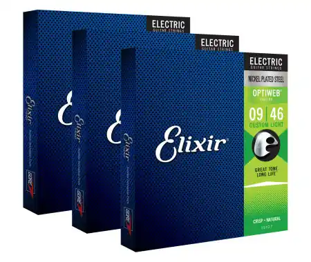 Elixir 19027 Electric Optiweb Custom Light Set Da 3 Direttamente Dal Produttore