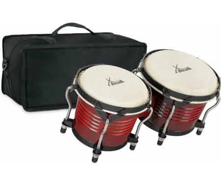 XDrum Bongos Pro Rosso Vino SET incl. Borsa per Bongo Acquista Ora