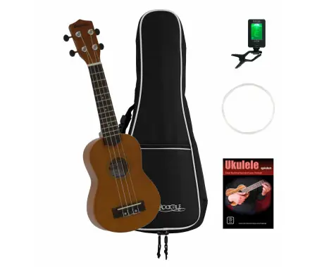 Dimavery UK-200 Ukulele Soprano Marrone Set Ultimissimo Modello