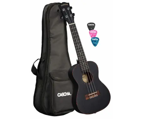 Cascha Premium Mahogany Ukulele Concerto Per Mancini Set Nero Economico