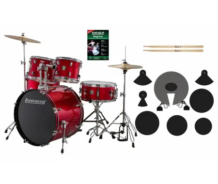 Prezzo Scontato Set Ludwig Accent Drive Shellset Rosso per Principianti