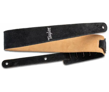 Taylor 2.5 " Embroidered Suede Guitar Strap Black Saldi