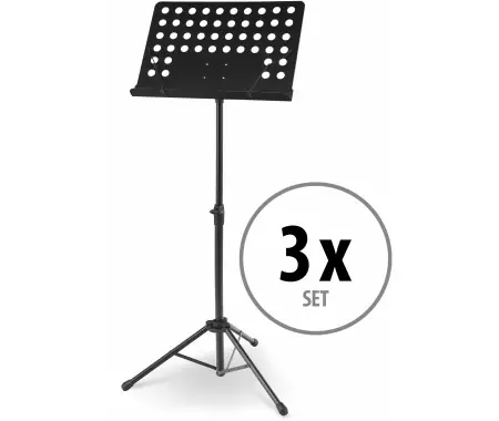 Promozione McGrey 11940 Leggio Orchestrale in Lamiera Forata con Fermapagine 3x Set
