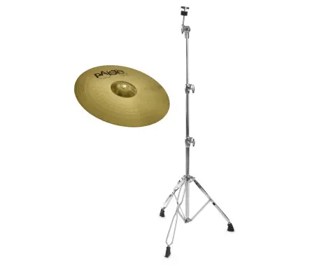 Nuova Collezione Paiste 101 Brass 18" Crash Ride + Supporto Piatto Dritto SET
