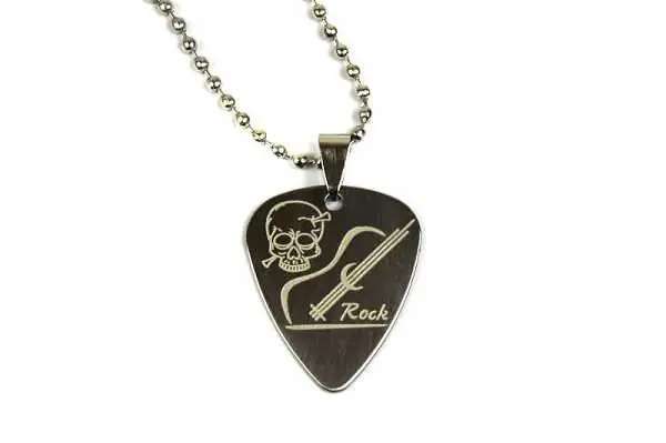Luke & Daniel MA-49B - collanina con plettro in metallo - skull Prezzo Ridotto
