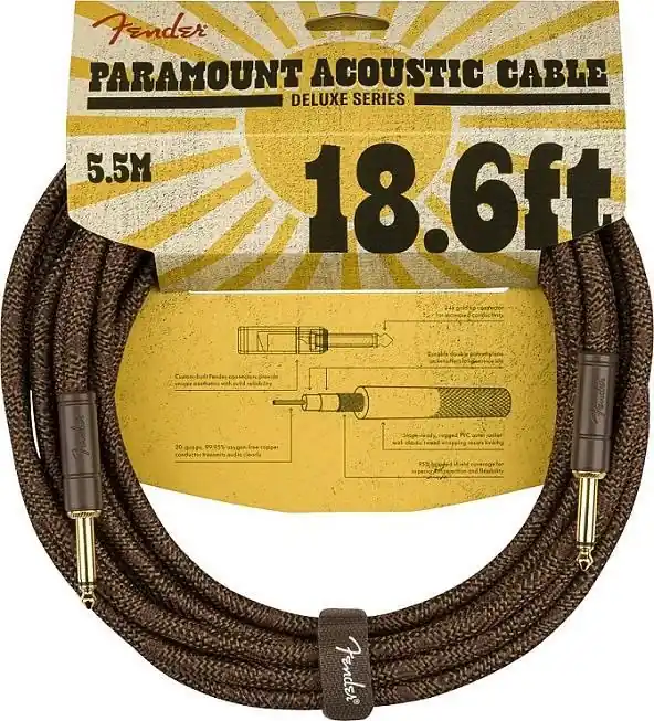 Fender Paramount 18.6‘ Acoustic Instrument Cable, Brown Scelto Dai Clienti
