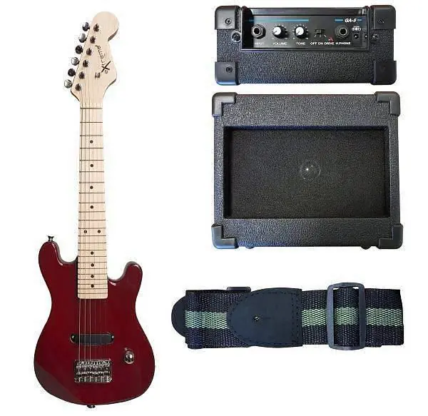 Spedito Oggi Extreme EG90KIT-RD MINI GUITARPACK PER BAMBINI COLORE ROSSO CON AMPLIFICATORE INCLUSO