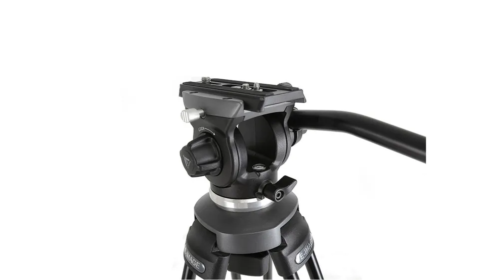 E-image 610FH Fluid-Videokopf mit flacher Basis für Schieberegler und Stative Spedizione Espresso