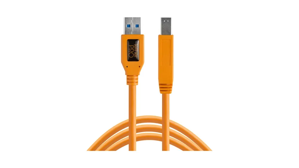 Tether Tools USB 3.0 Typ-A auf Typ-B Stecker Kabel 4,6m orange Affare