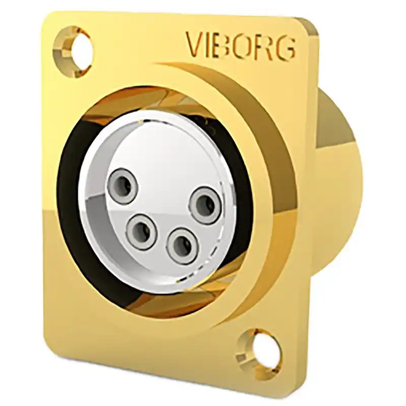 CF204G - Connettore XLR a 4 pin Femmina in Rame Puro - Viborg Audio - Placcato Oro Esclusivo
