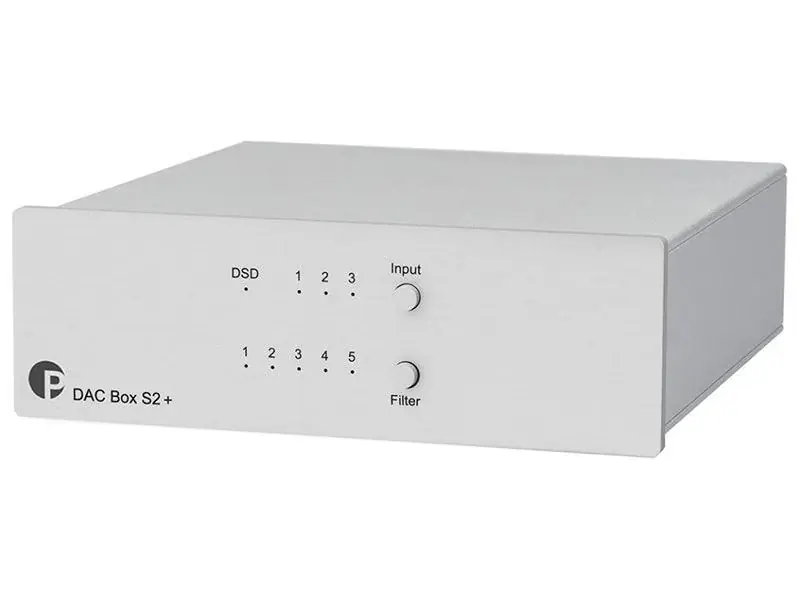 Pro-ject DAC BOX S2+ SILVER Convertitore D/A audiophile Sabre ESS9038 32BIT/768KHz a basso rumore Subito Disponibile