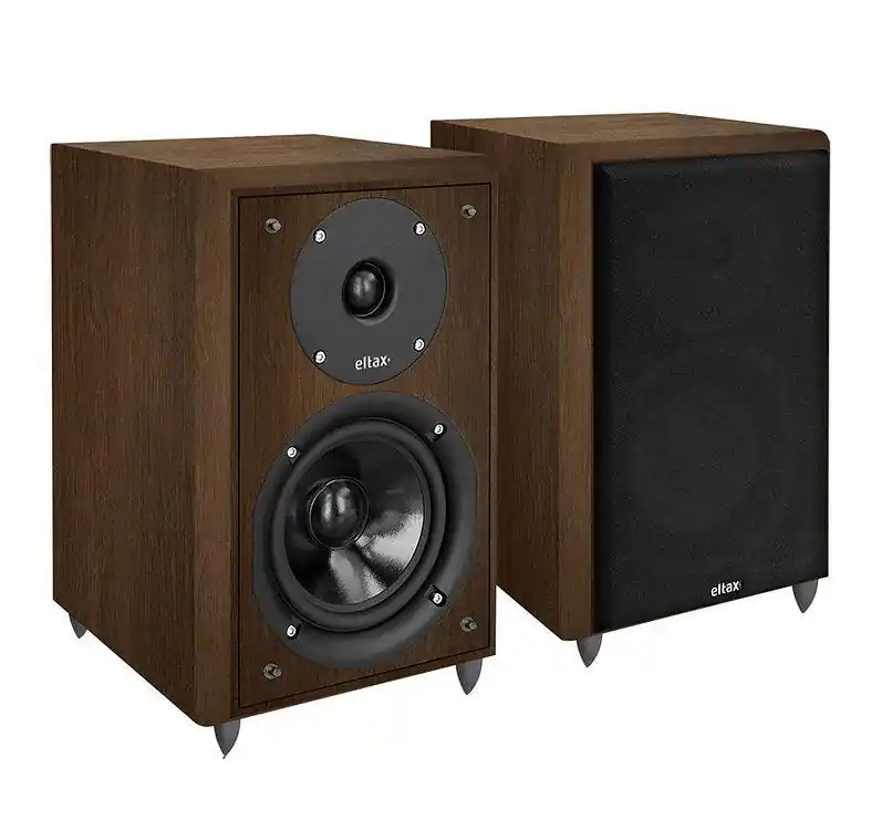 Popolare Eltax Monitor I WALNUT diffusori da scaffale compatti 2 vie bass Reflex 90W