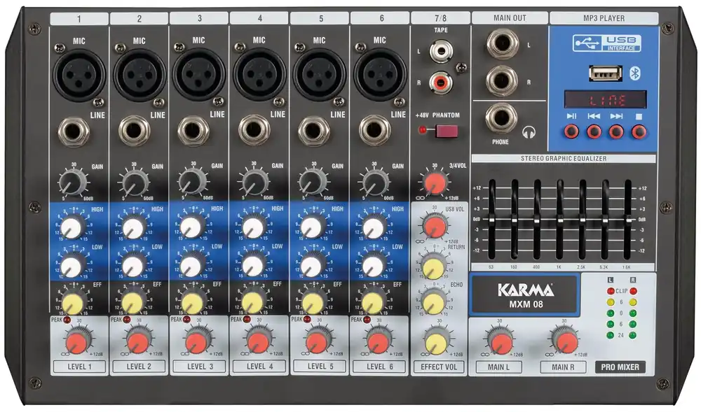 Prezzo Basso KARMA MXM 08 Mixer microfonico 8 canali
