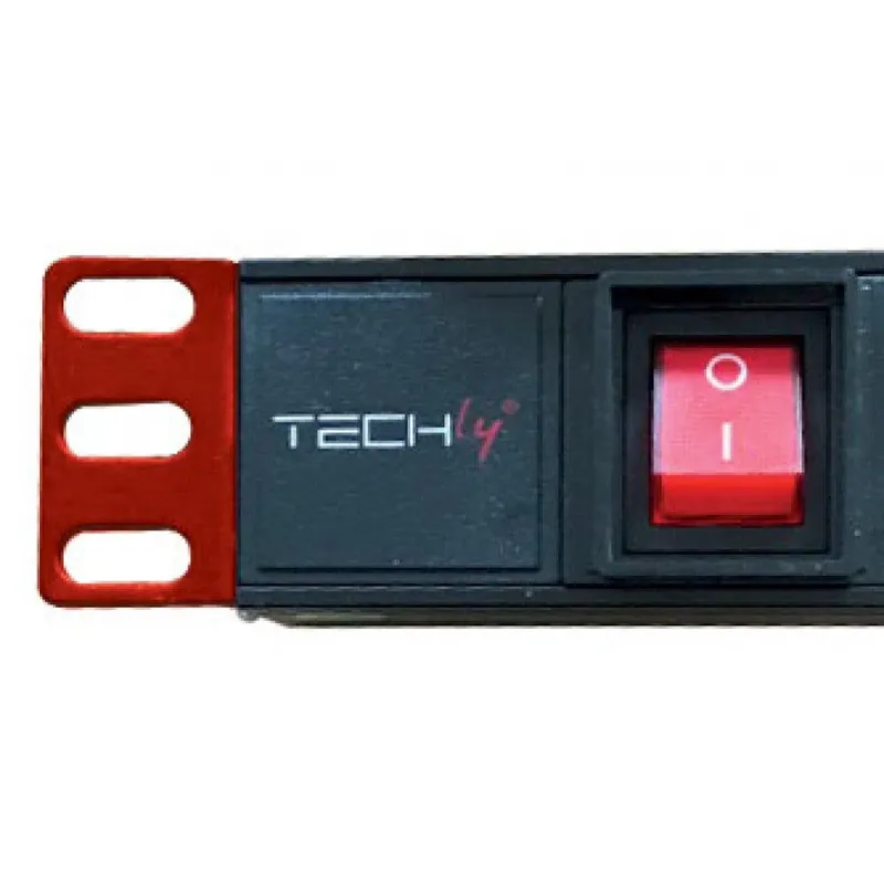 Più Venduto TECHLY I-CASE STRIP-81U MULTIPRESA DA 1U RACK 8 PRESE UNEL PULSANTE LUMINOSO CON COVER E CAVO 2 MT