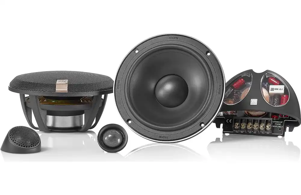 Morel HYBRID 62 kit altoparlanti 2 vie da 6.5" 140W RMS Woofer HYBRID MKII + MT300 Tweeter + MXR240.4 + LOTUS Grill Consegna Rapida