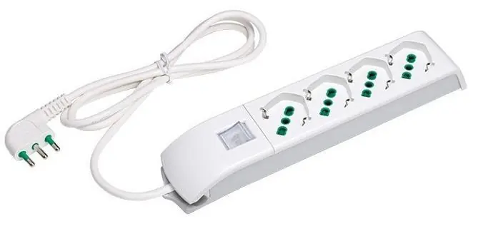 Multipresa 4 Posti Italiana Bipasso / Schuko Bianco Scelto Dai Clienti