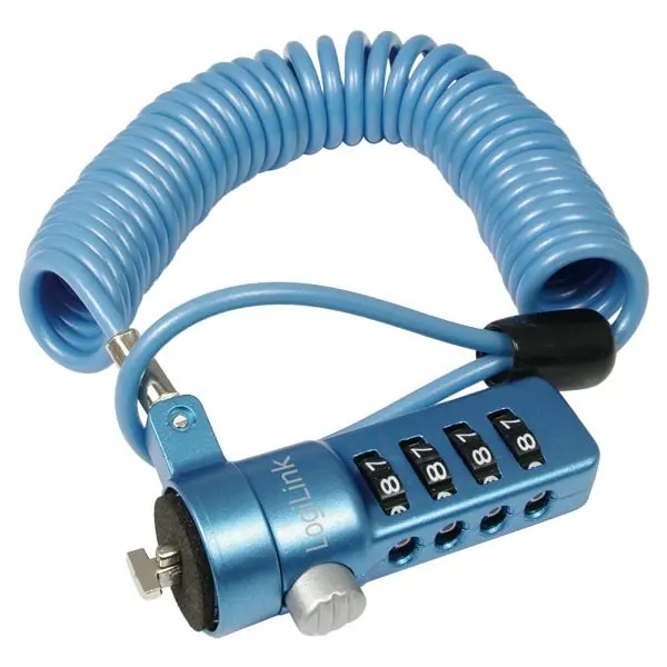 Cavo di Sicurezza con Combinazione a 4 Cifre Blu Non Perdere