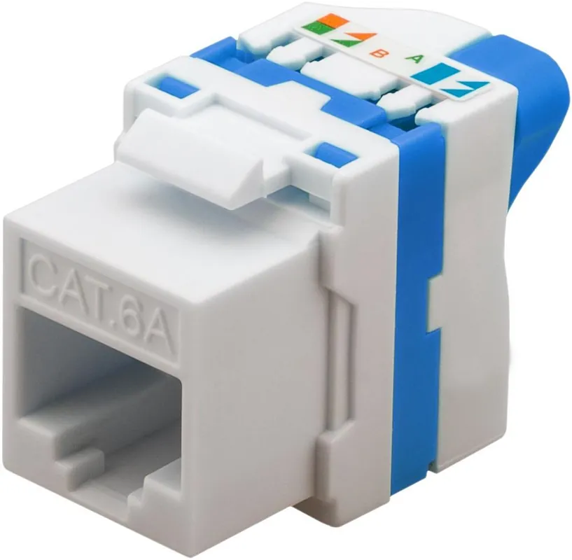 Frutto Keystone RJ45 Cat.6A UTP Bianco/Blu Economico