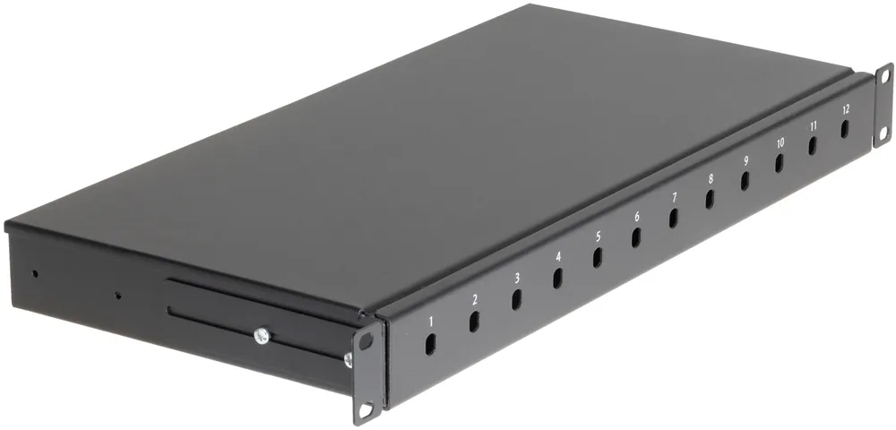 Cassetto Ottico 19‘‘ 12 porte ST Nero Fisso Reso Gratuito