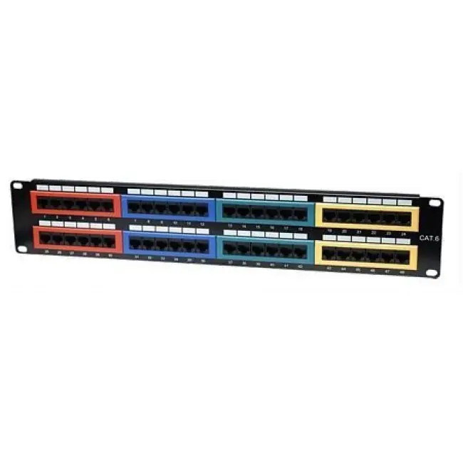 Pannello Patch UTP 48 Porte Cat.6 Codifica Colorata Esclusivo