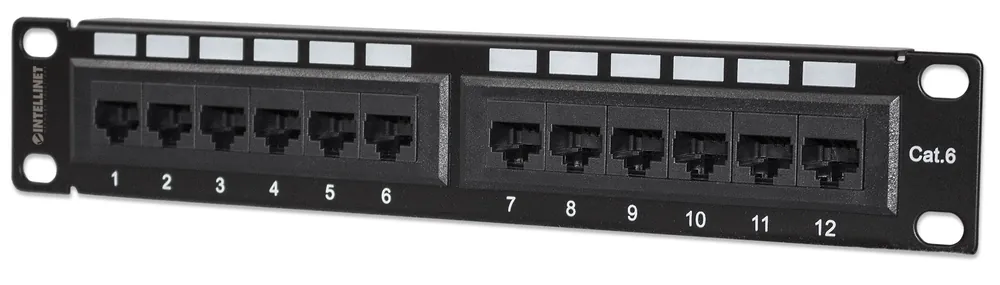 Professionale Pannello Patch per Rack 10" 12 Porte UTP Cat.6 1HE