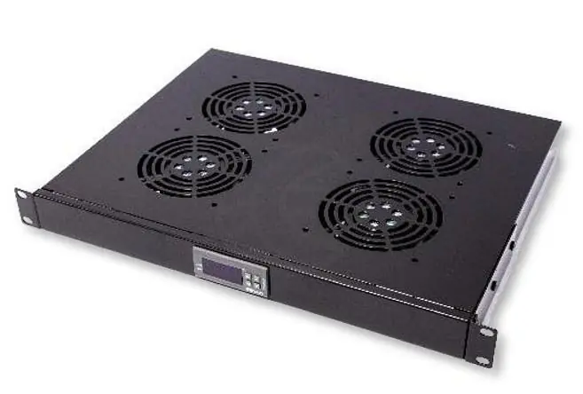 Gruppo 4 Ventole 1U per Rack 19‘‘ con Termostato a LED, Nero Novità