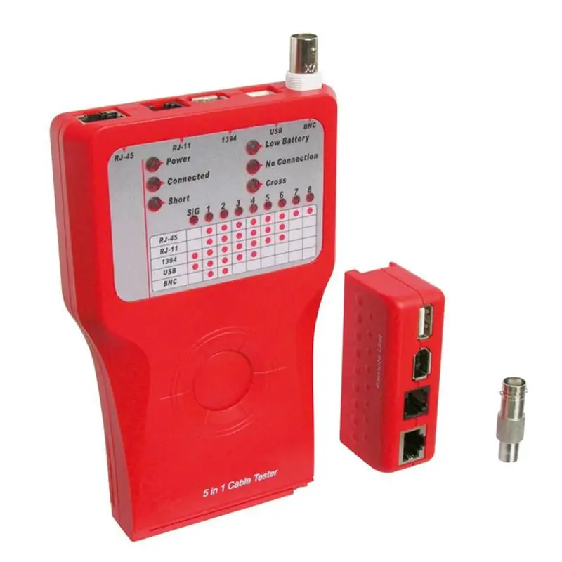 Tester di Rete per Cavi Firewire RJ45 Cat. 5 e 6, ISDN, USB e BNC Miglior Prezzo