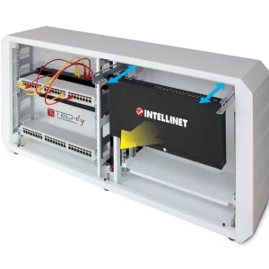 Professionale Armadio rack 19" Ghost con porta grigliata Bianco