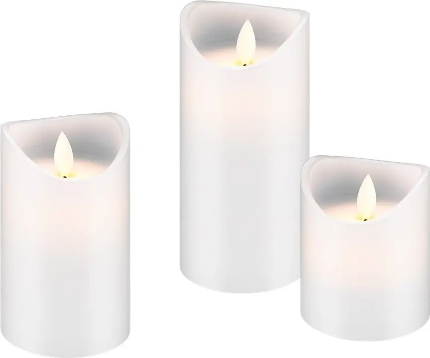 Set di 3 Candele a LED in Cera Bianca Promozione Esclusiva