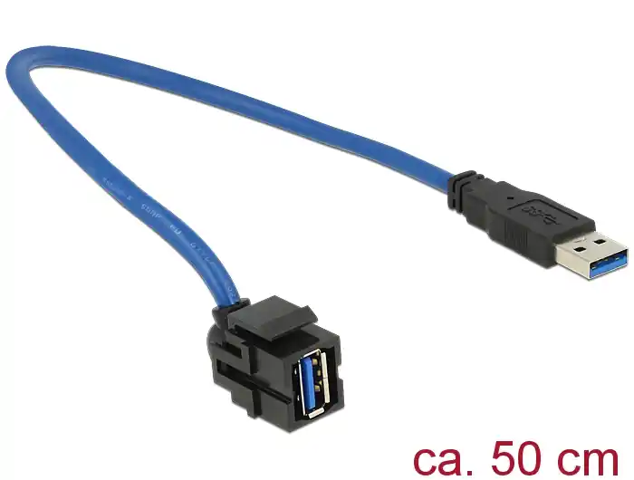 Offerta Modulo Keystone USB 3.0 A Maschio / Femmina 250° con Cavo